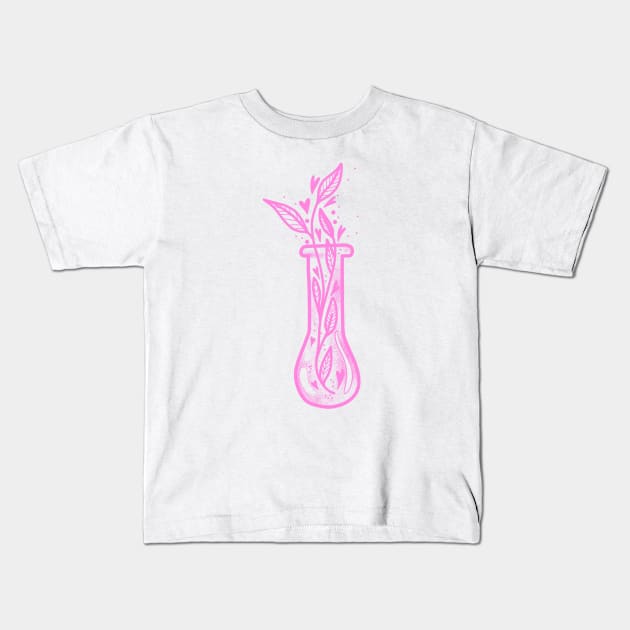 Experiment vile with flowers and hearts potion cute gift Kids T-Shirt by AnanasArt